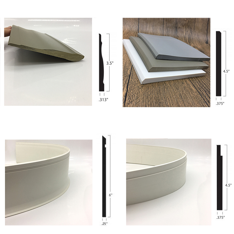 Flooring Accessories Decoration 4" 6" Self Adhesive Vinyl Wall Base PVC Skirting Board