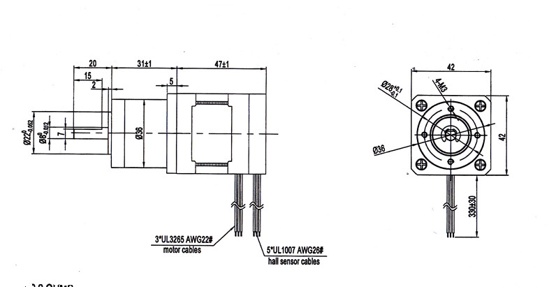 Nema23 42BLF01-027AG16 1:16 Small Brushless Gear Motor 24 VDC 0.7N.M 307RPM