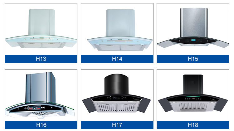 Smart Stainless Steel Glass Range Hood with App Control Low Noise Kitchen Chimney Hood