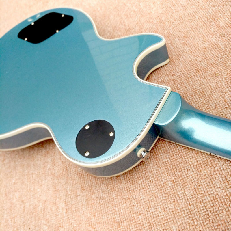 New style high quality custom LP electric guitar, metallic blue, chrome hardware electric guitar, free shipping