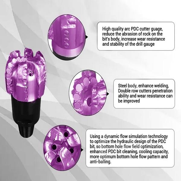 Diamond PDC Drill Bit 17 1/2 Inch API Standard PDC Drill Bits For Oil And Gas Well Drilling