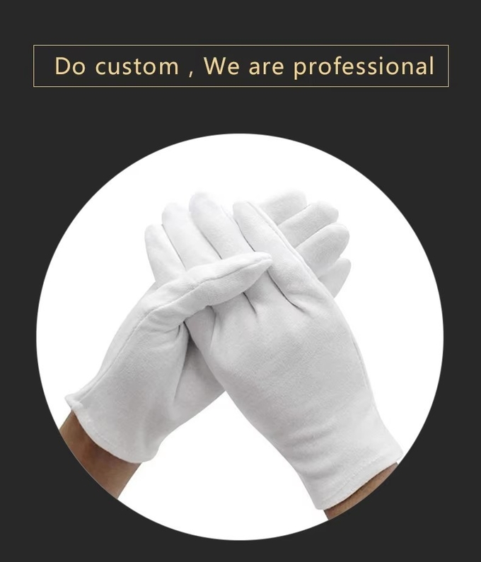 Wholesale Industrial Usework White Cotton Working Gloves For Packaging Anti Fingerprint Gloves Safety Gloves