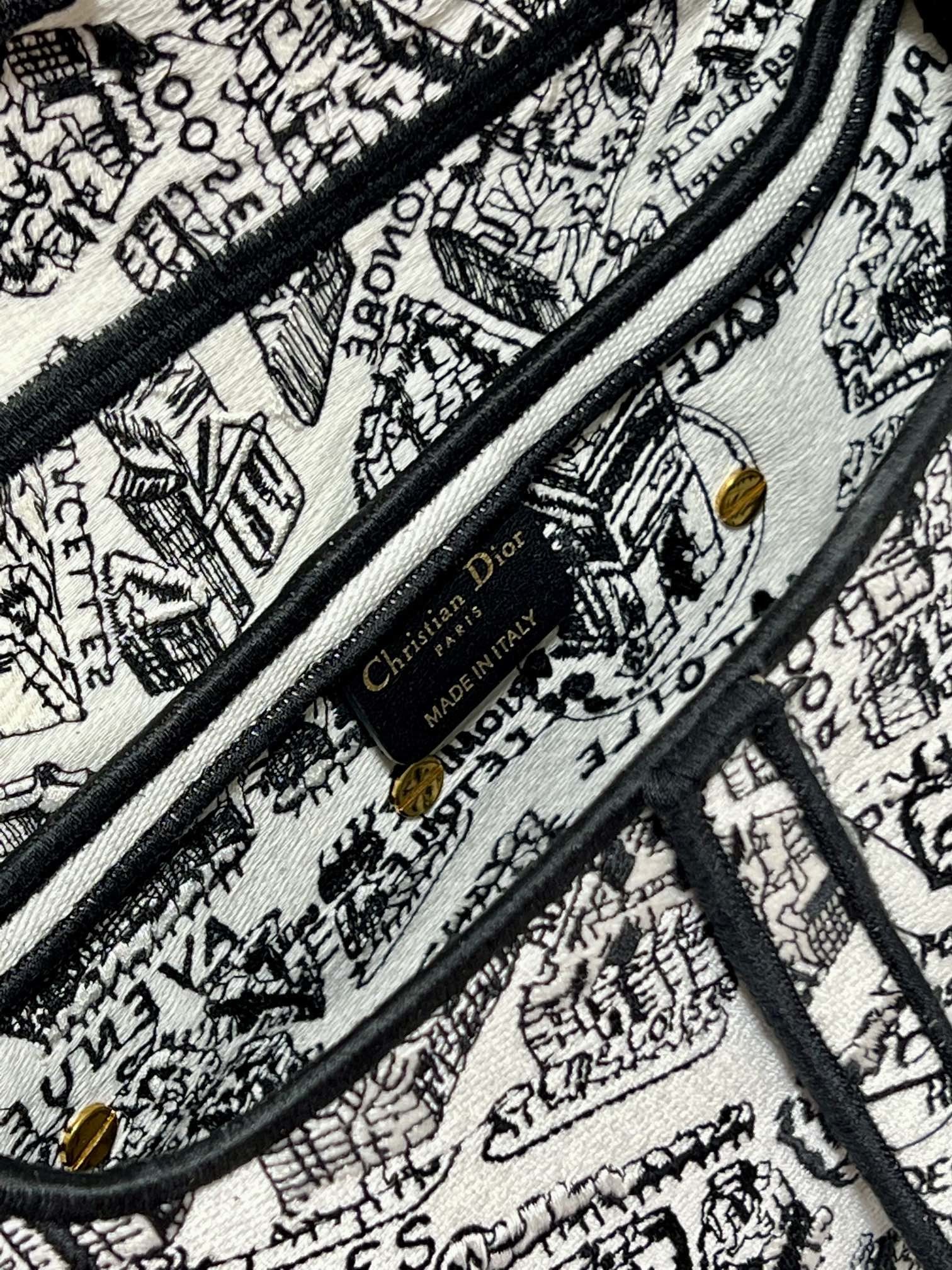 Women Embroidery Dior Saddle Sling Bag Patchwork 25cm With 3 Interior Pockets
