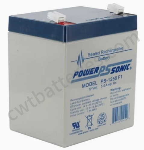 POWER SONIC PS-1250 F1 AGM VRLA Batteries Sealed Lead Acid 12v 7AH 5AH