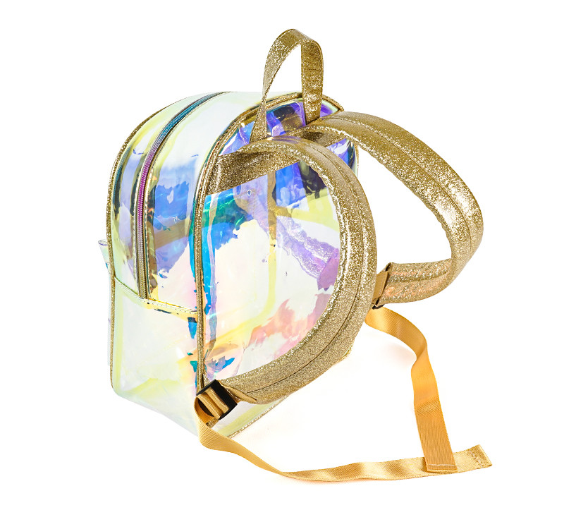 Custom Holographic Reflective Bags Wholesale Rainbow TPU Clear Backpack