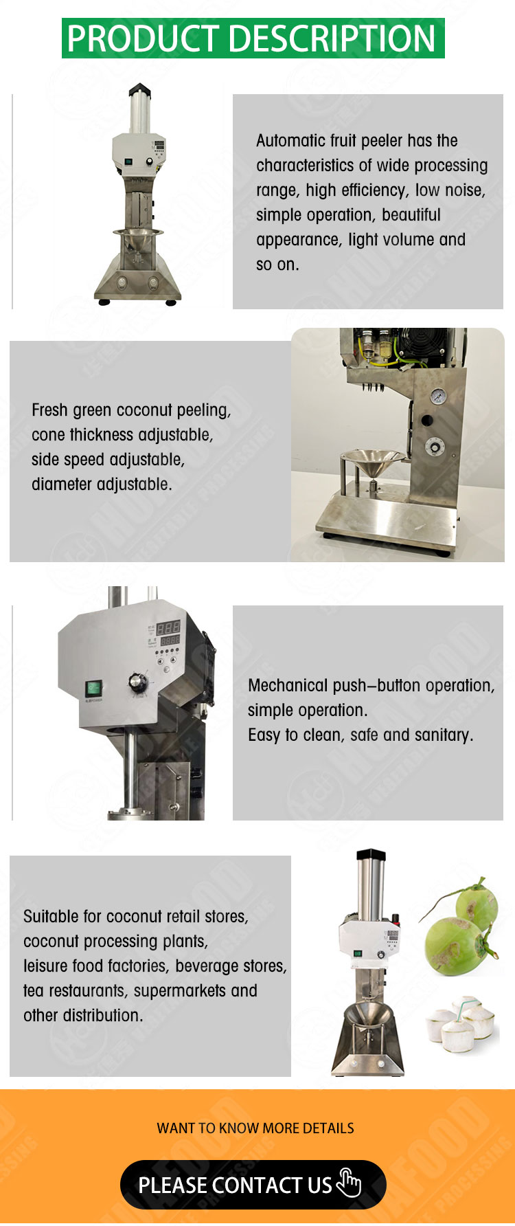 Green Coconut Skin Peeler Automatic Skin Remove Machine Automatic Coconut Peeling Machine