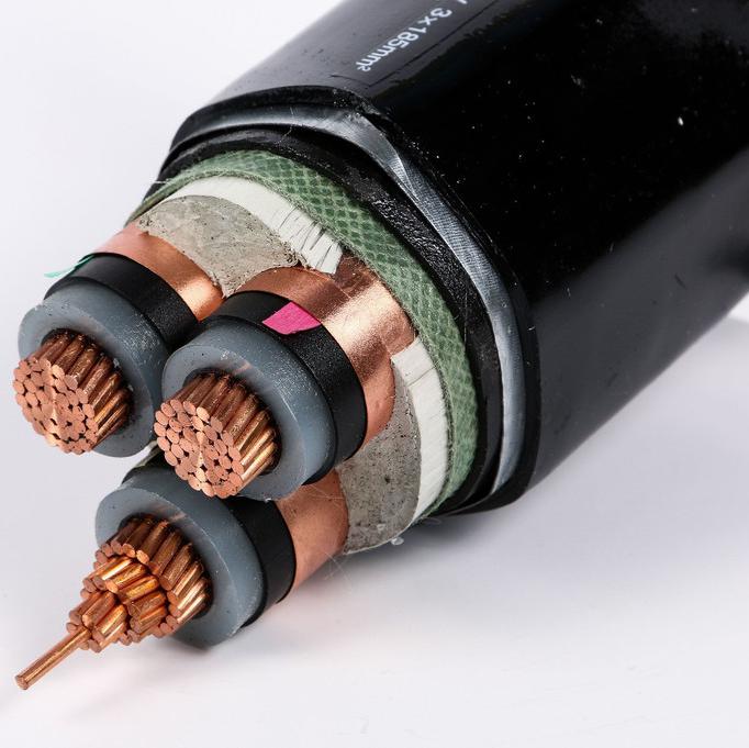 Black 110kV XLPE High Voltage Underground Cable 50mm For Construction