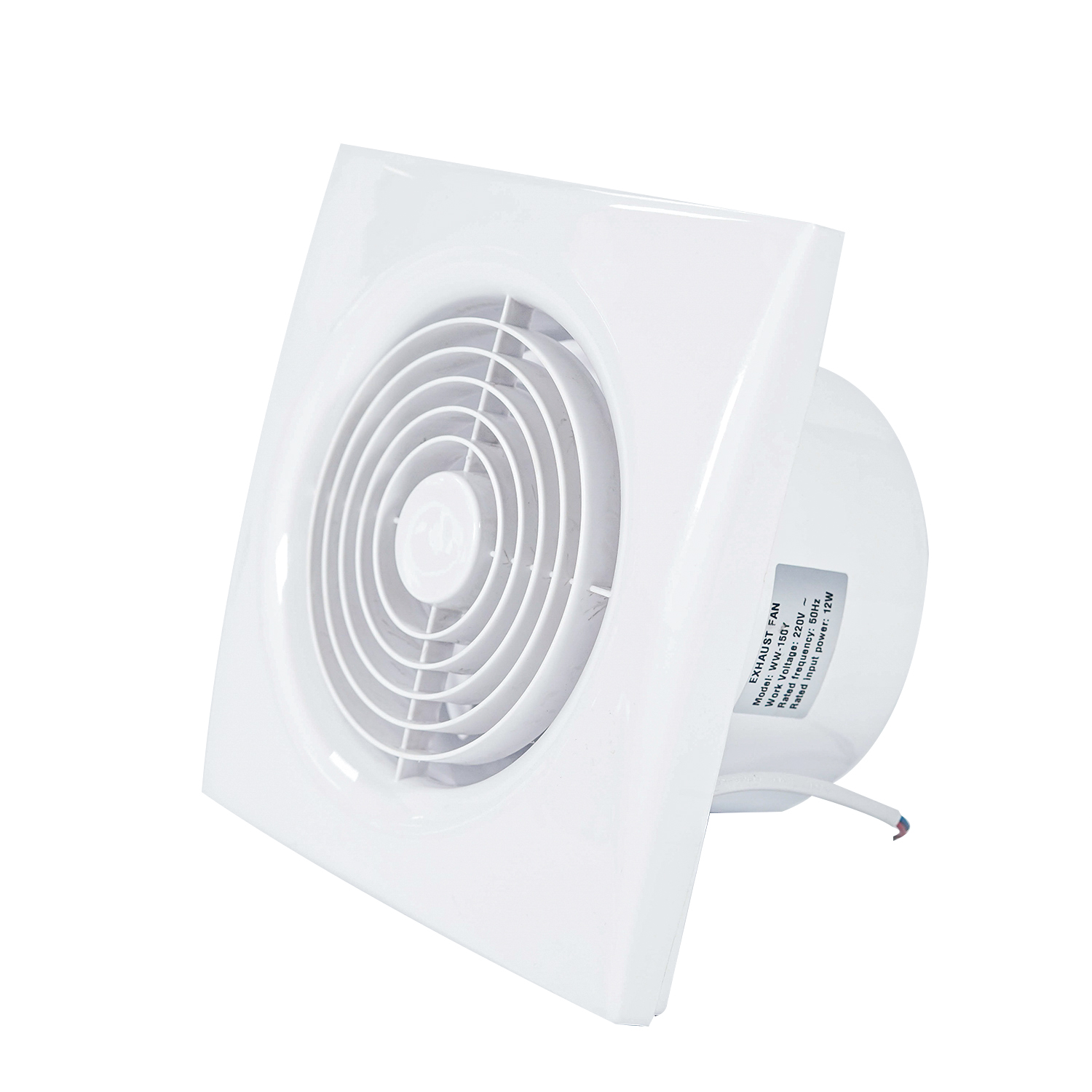 White 4 Inch 100mm Bathroom Ultra Quiet Ventilation Fan with LED Light Plastic Wall Mounted Exhaust Fan Air Extractor Fan