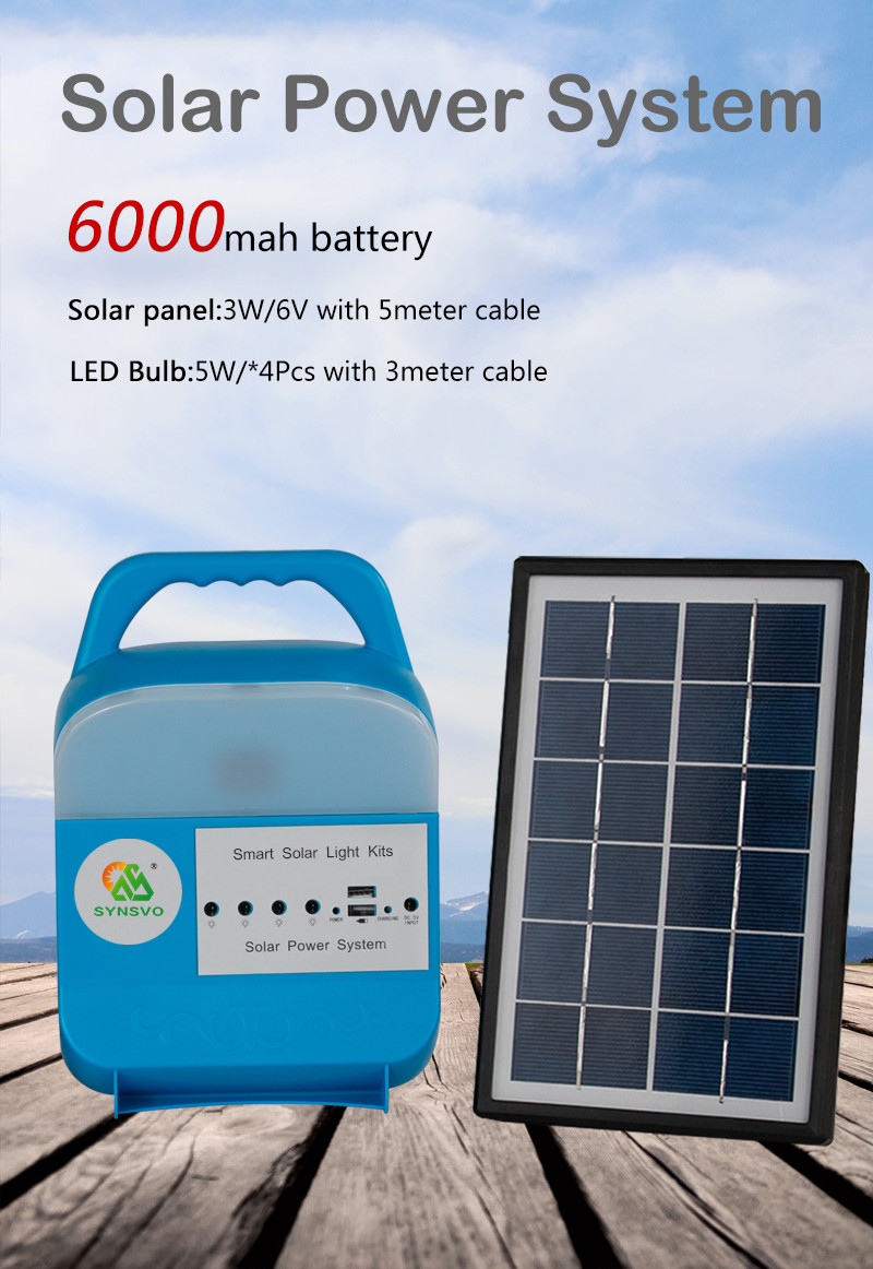 High Efficiency Magneto Solar Energy System 3.7V Household LED Lighting Kit Grid