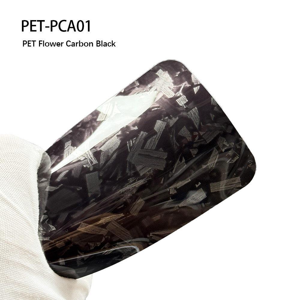 PET-PCA01 PET Flower Black Carbon Fiber PPF Film Custom Car Vinyl Wrap