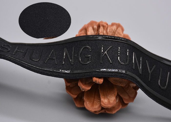 Garments Use Non Slip Elastic Band With Custom Printed Shiny Silicone logo