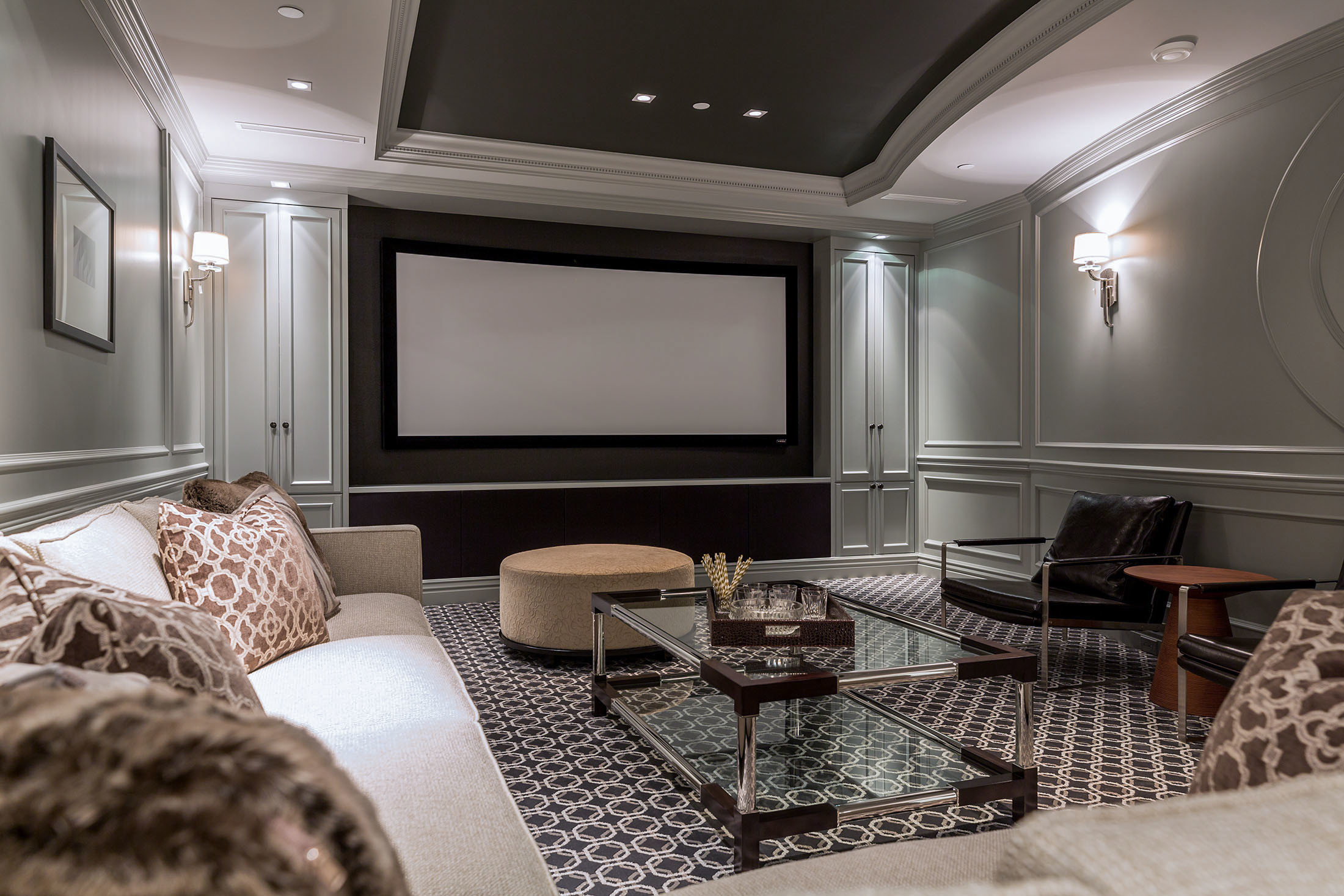 HD Customized Fixed Frame Projector Screen Shrot Throw With Black Velvet