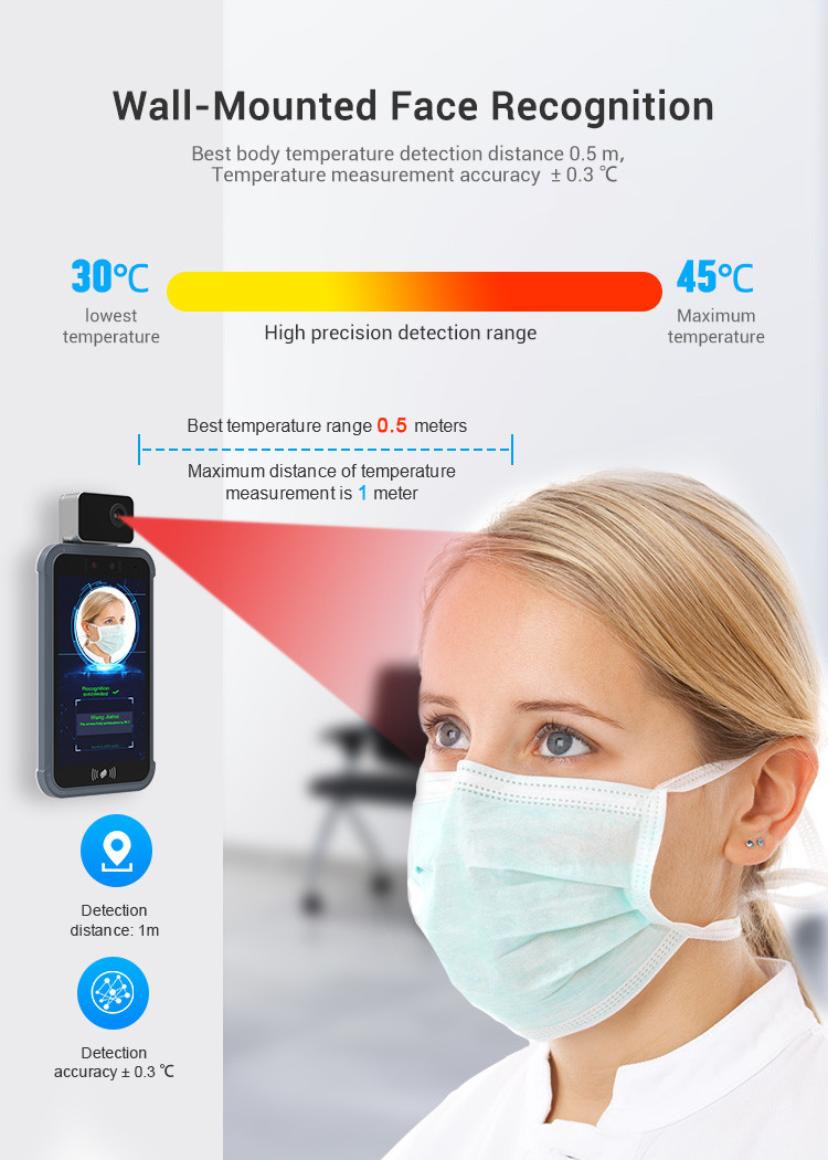 Desktop Thermal Face Recognition Device Measuring Body Temperature Detection Free SDK
