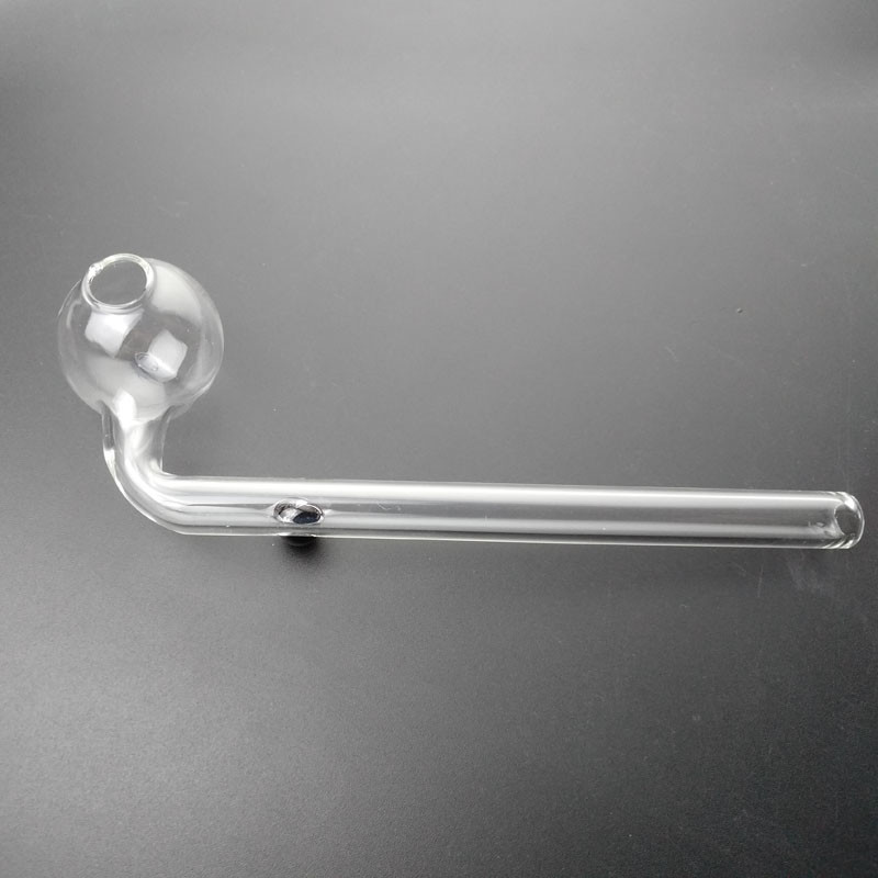14cm Curved Glass Smoking Pipe With Different Colored Glass Balancer 2mm Thick