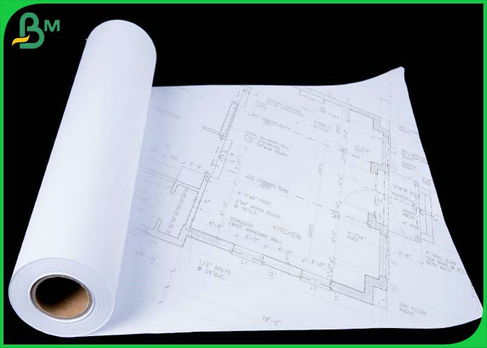 Uncoated 92 Bright White Plotter Paper  2''  Core 80GSM 30'' x 150'