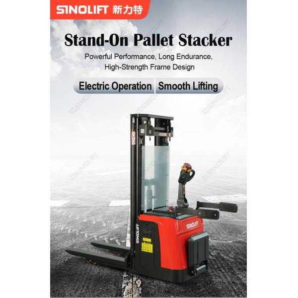 CDD16P-Li / CDD20P-Li Stand-On Pallet Stacker With Wide-View Mast