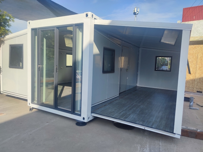 Flat 40ft Expandable Container Homes , 2 Bedroom Prefab Folding Container House