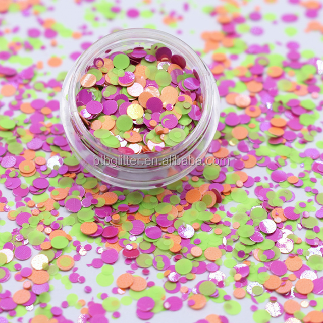 Excellent Nail Art Effect Glitter Black White Dots Mixed Glitter with Polyester Material