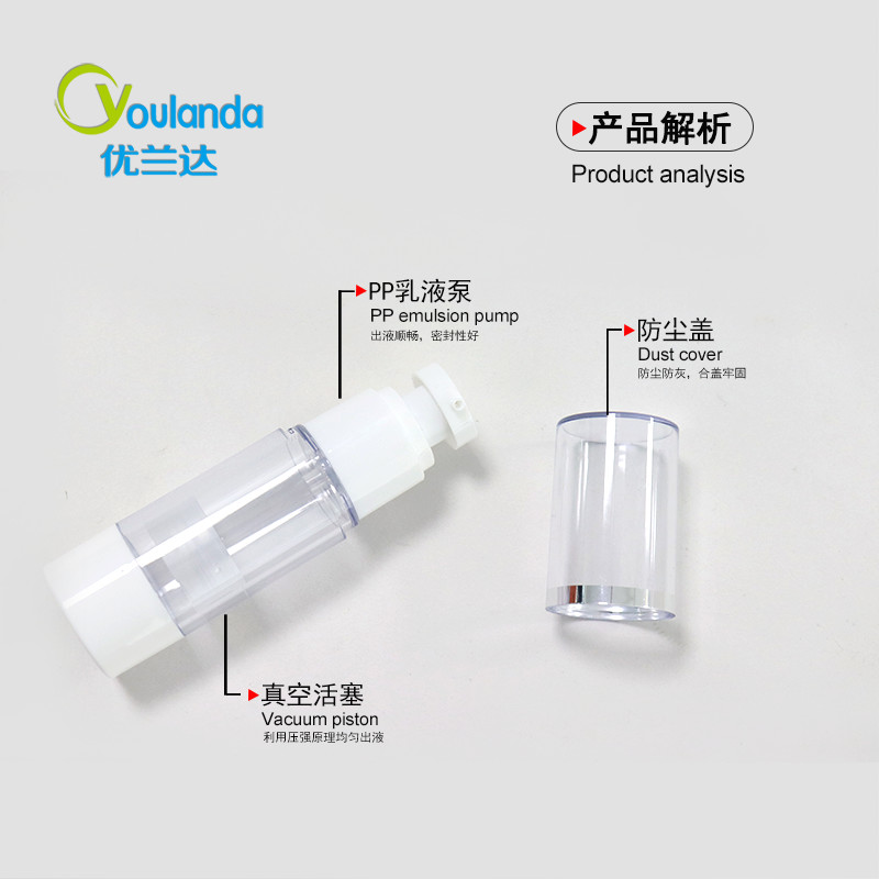 Skin Care Airless Pump Bottles 15ml 30ml 50ml Sustainable Packaging For Beauty Products