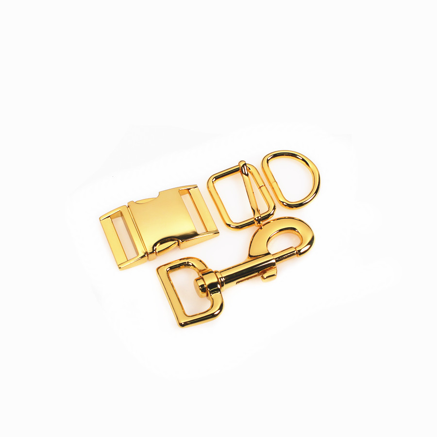Dog Buckle 10mm/15mm/20mm/25mm/38mm Gold Dog Collar Metal Buckle Set Pet Collar Hardwar