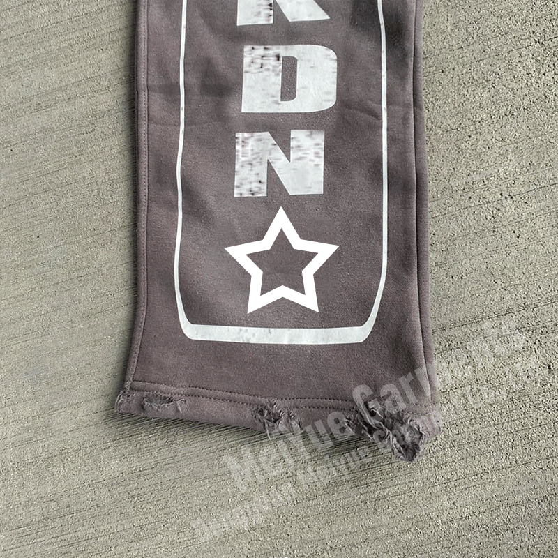 Custom Mens Double Waisted Joggers Wide Leg Flare Baggy Stacked Sweatpants Men Casual Sweat Acid Wash Pants Trousers for Men