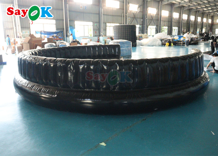 Black Airtight 0.6mm PVC Inflatable Sofa Furniture For Part Half Circle