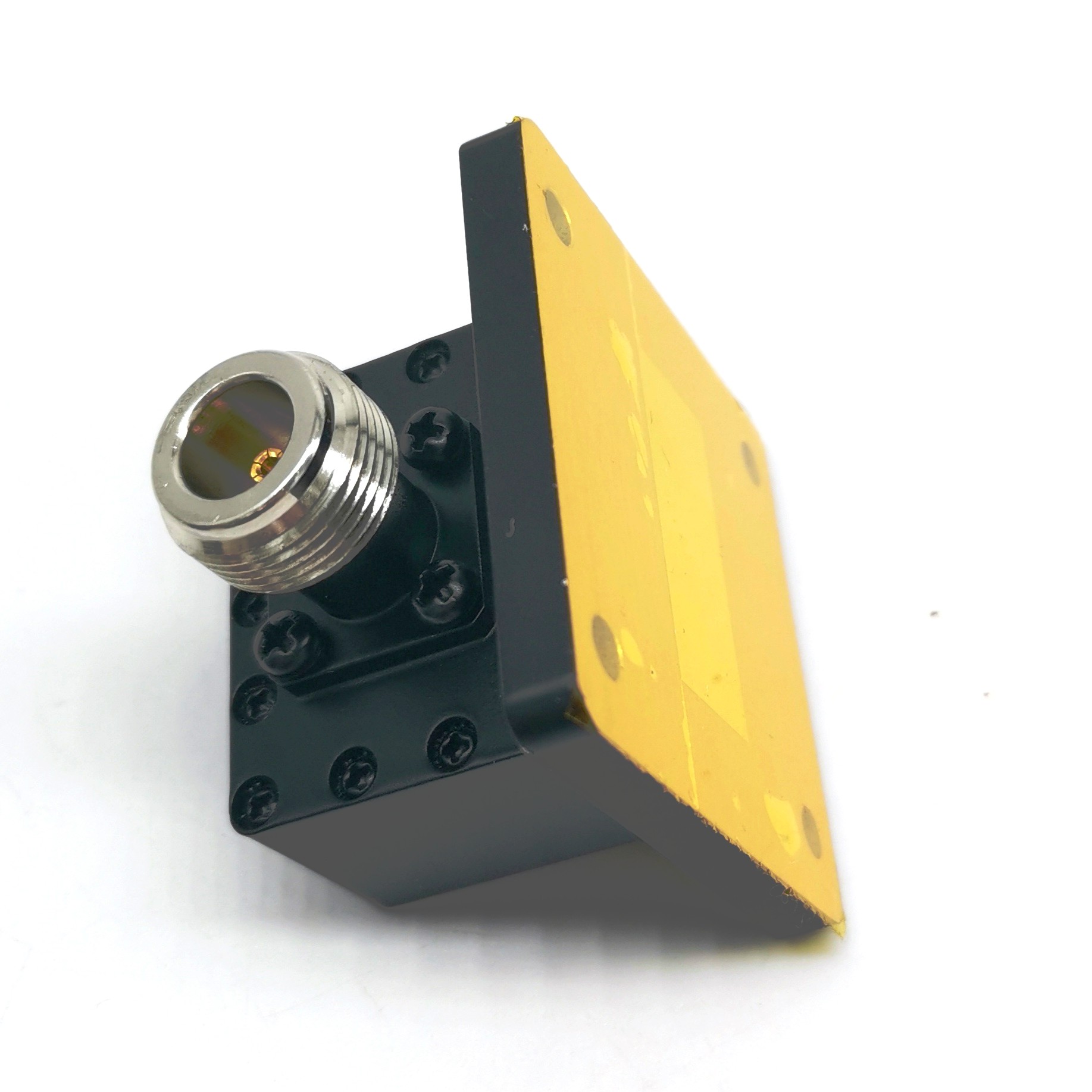 Wr90 To Coaxial Right Angle Rf Adapter 8.2 - 12.4 Ghz Lightweight