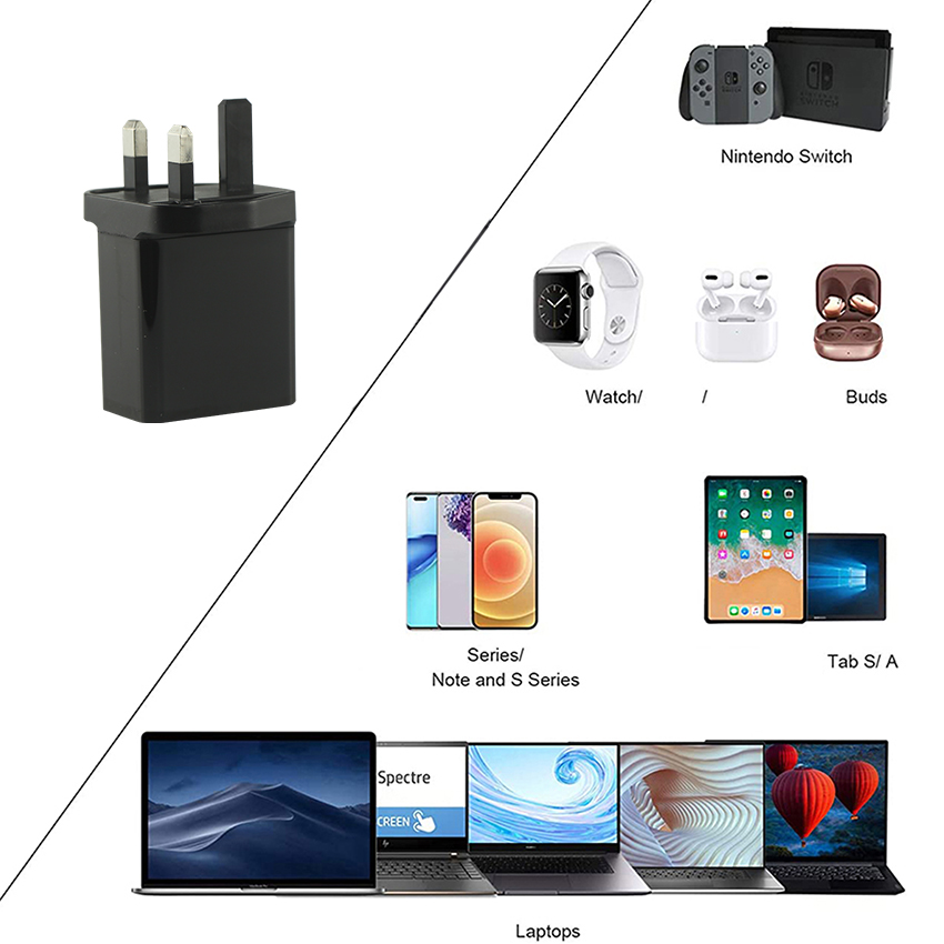 45W Type-C UK Usb Wall Charger 65W 30W Pcba Fast Gan Travel Charger Australia