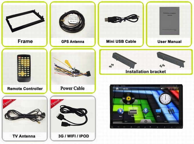 Ouchuangbo car multimedia for Universal car DVD with radio gps TV bluetooth OCB-2621
