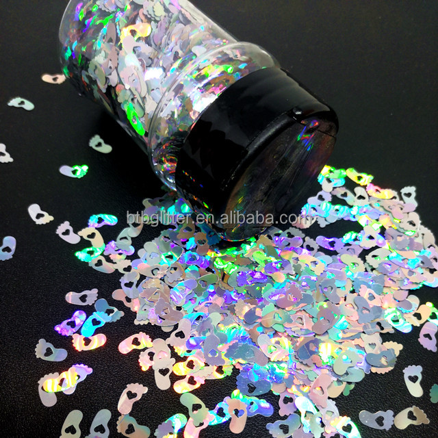 OEM/ODM Glitter Footprint Shaped Sand Ornament for Easter Occasion Personalized Design