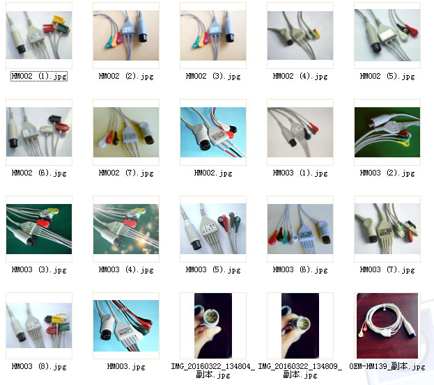 Common 3 Lead 5 Lead ECG Cable Set , LL / Din Style ECG Trunk cable