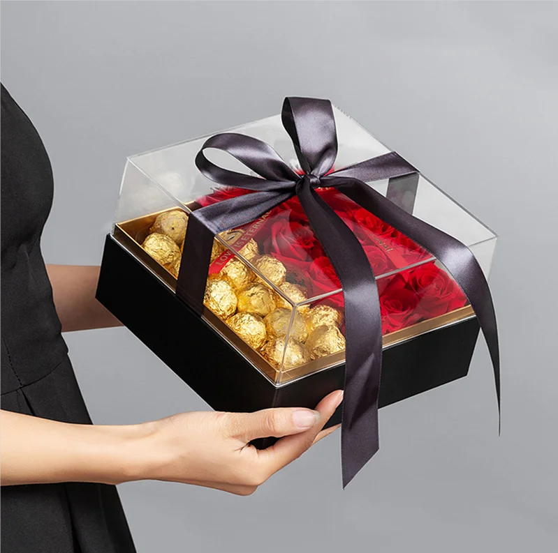 Valentine's Day and Mother's Day Gift Custom Heart-Shaped Flower Box with Rigid Boxes