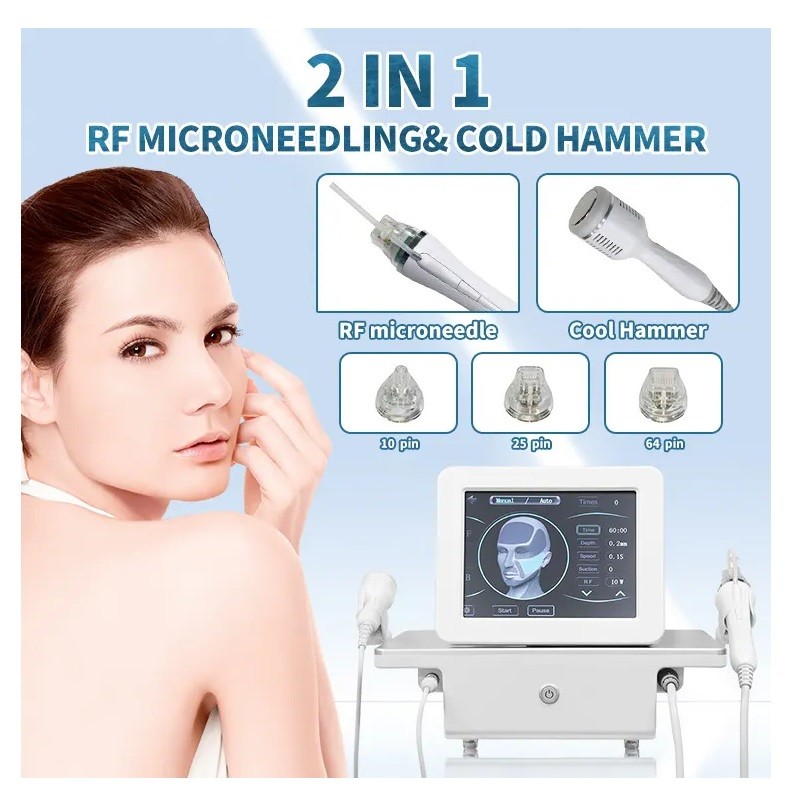 Micro Needle RF Radio Frequency Machine 2 In 1 Cold Hammer Facial Lifting Skin Treatment