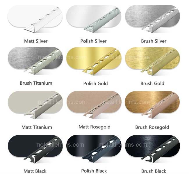 L Shape Metal Tile Trims 1/2'' Durable Aluminum Anodized Matt Silver Color