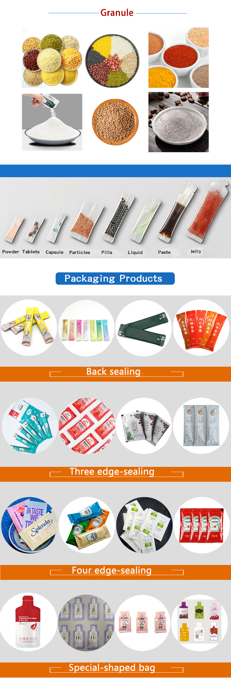 Automatic Sachet Sealing Machine for Stick Spice Snuff Chili Pepper Milk Sugar Powder