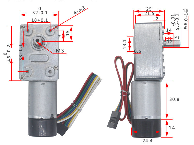Hall Sensor Encoder Brushed Worm Screw Motor DC 12V 150rpm JGY 370GB