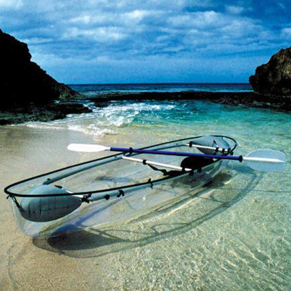 River / Sea Transparent Canoe With Trolling Motor Flame Resistant Anti Yellowing