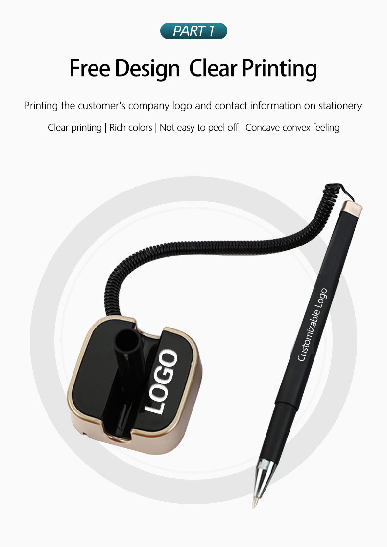 Desktop Spring Stretchable Neutral Pen 0.5mm Bank Hotel Reception Signature Pen