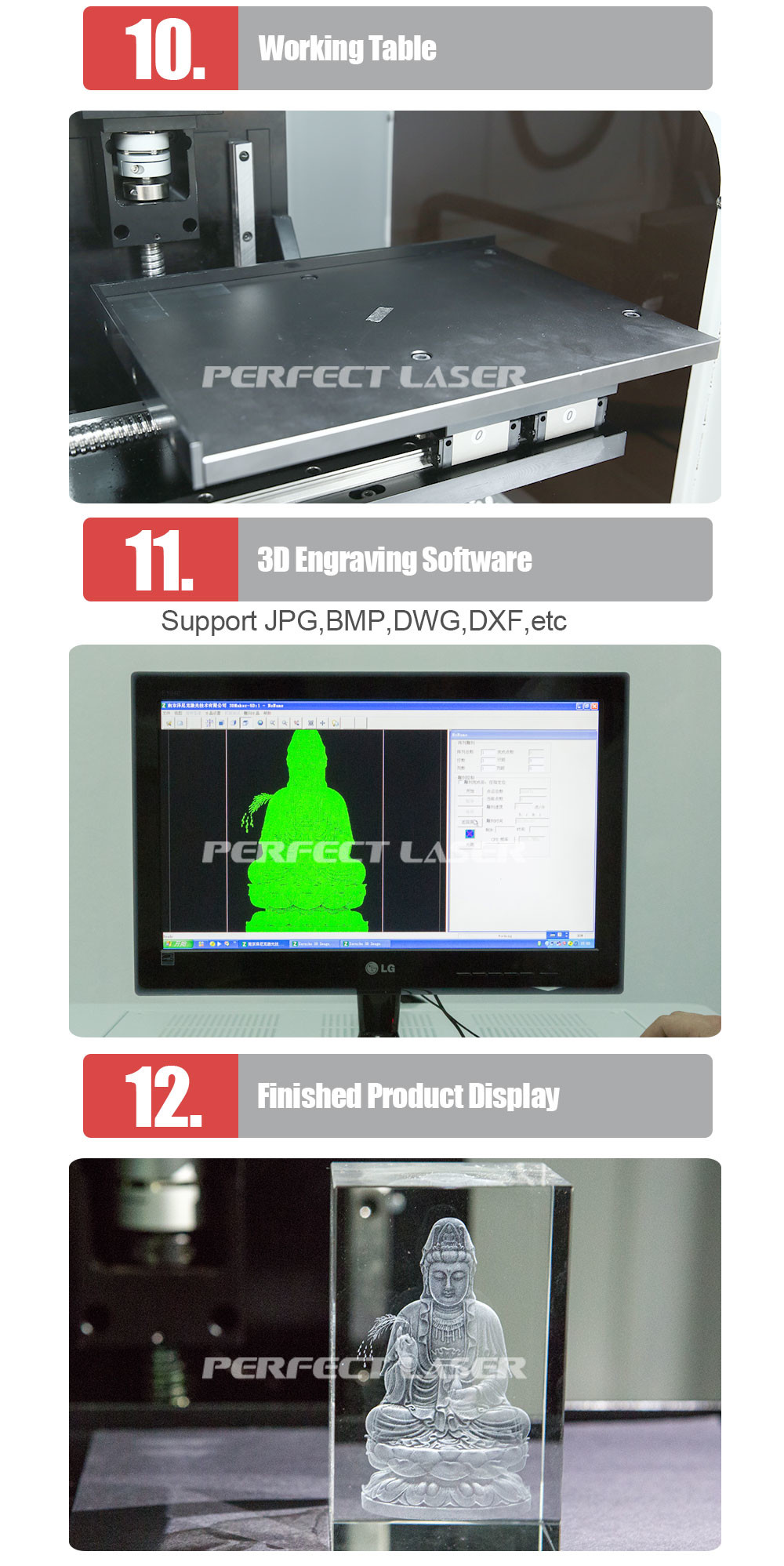3D Subsurface Inside Glass Crystal Acrylic Laser Engraving Machine For Custom Images