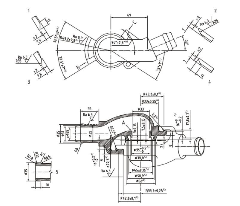 UIC Standard Railway Braking System Air Hose EN15807 Malleable Iron