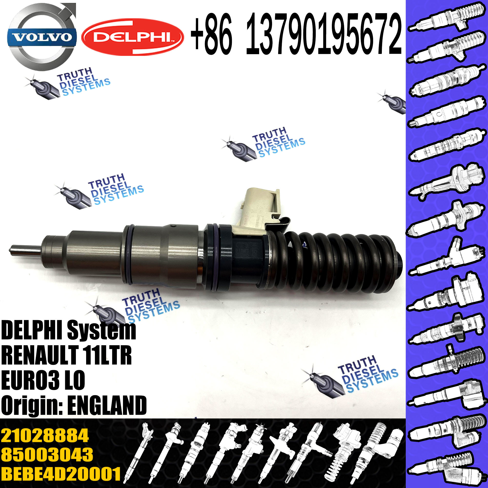 Diesel Engine Fuel Injector 21028884 BEBE4D20001 7421028884 7485003043 85003043 for 11
