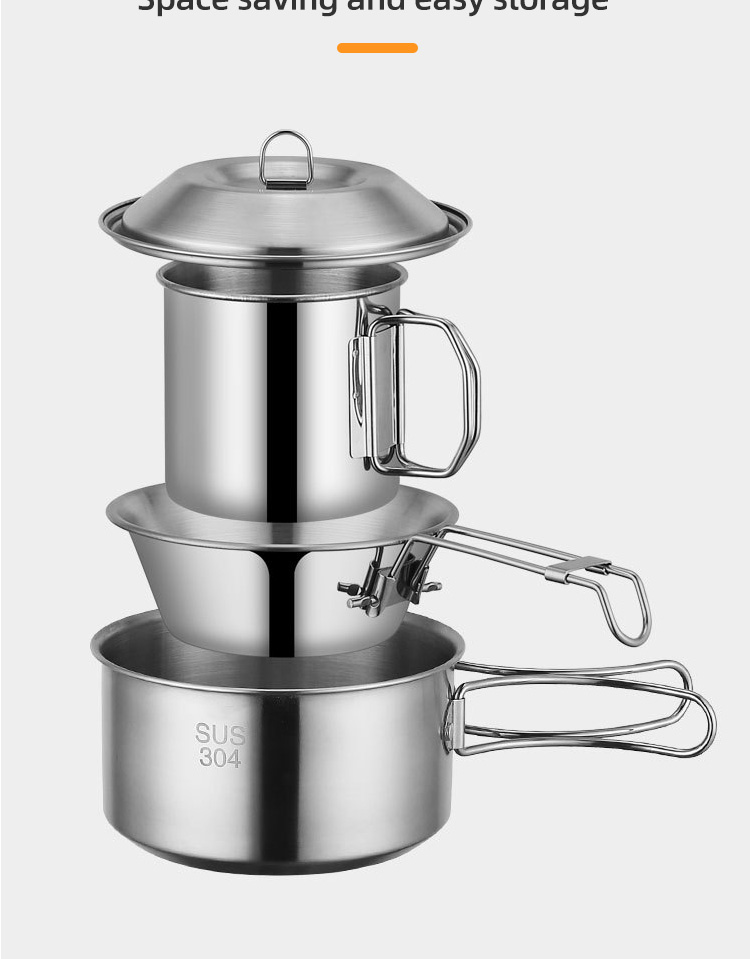 304 Stainless Steel Outdoor Multifunctional Multi Person Camping Picnic Set