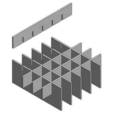 Bearing bars are higher than the cross bars,bearing bars are notched.