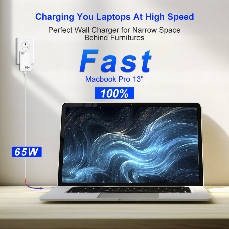 20V 3.25A GaN Fast Charger PD 65W USB C Wall Charger High Powered