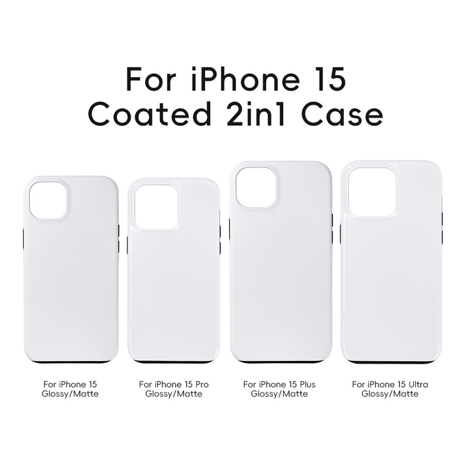 For Iphone 16 15 14 Coated Dual Layer 3D Sublimation 2 in 1 Tough Phone Case