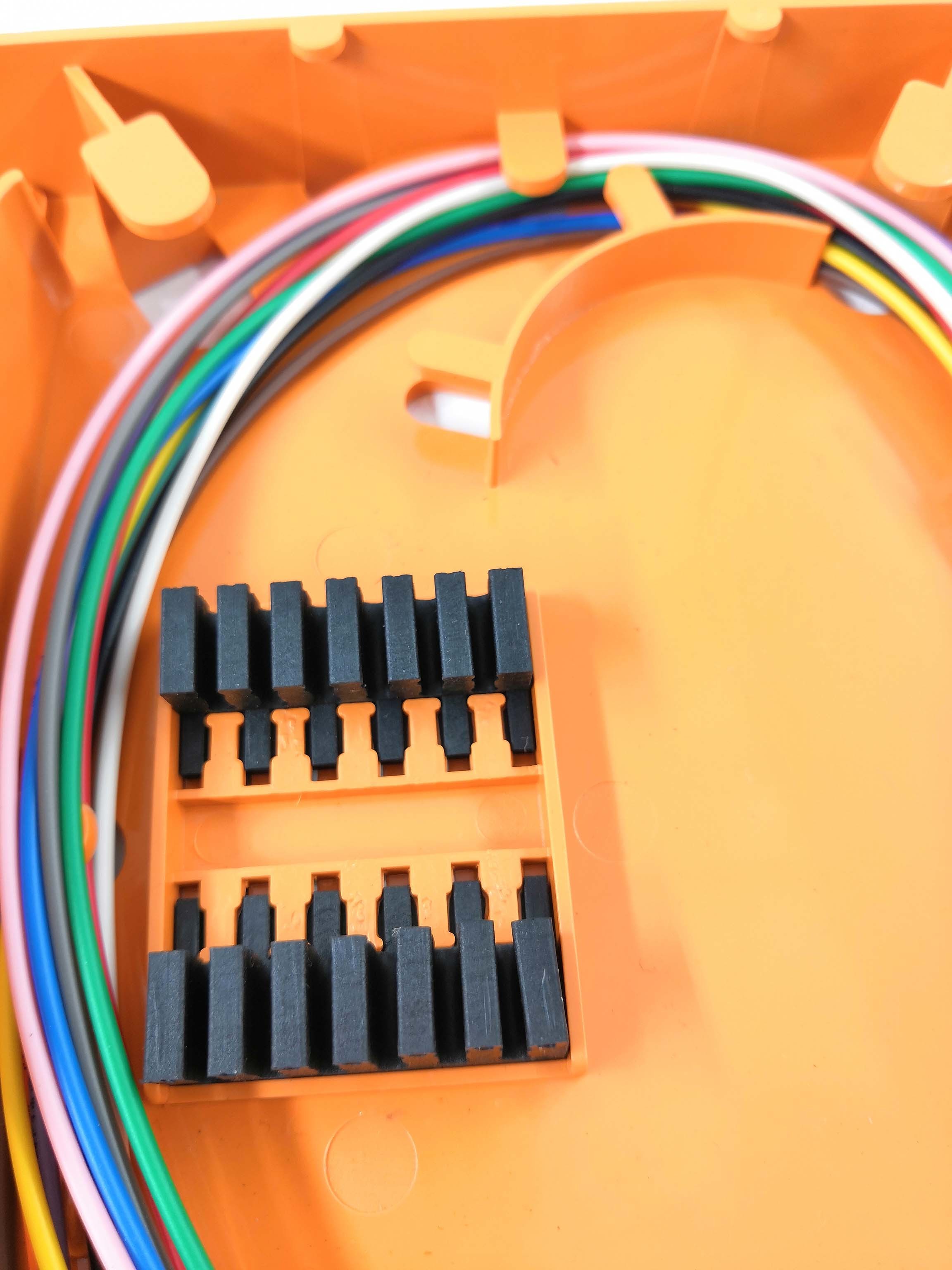ABS Plastic 12 Colored Pigtails Optical Splice Tray Cassette