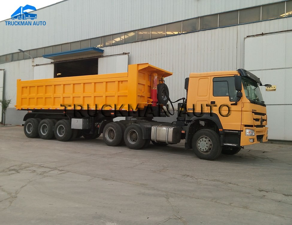 50 Tons Tipper Dump Semi Trailer 30-45m3 Volume For Transport Sand Stone