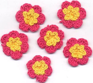 Handmade Crochet Flowers DIY Clothing accessories Cotton material Colorful decorative