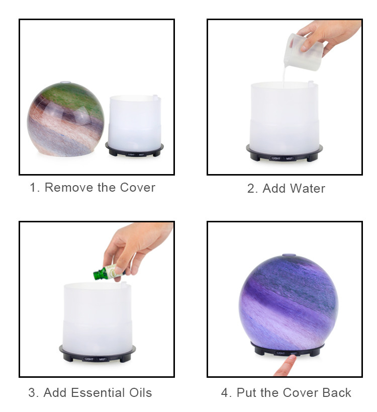 Home Use 200ml Glass Ultrasonic Diffuser