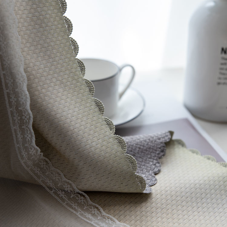 Plain Woven Living Room Linen Curtain Fabric High Shading